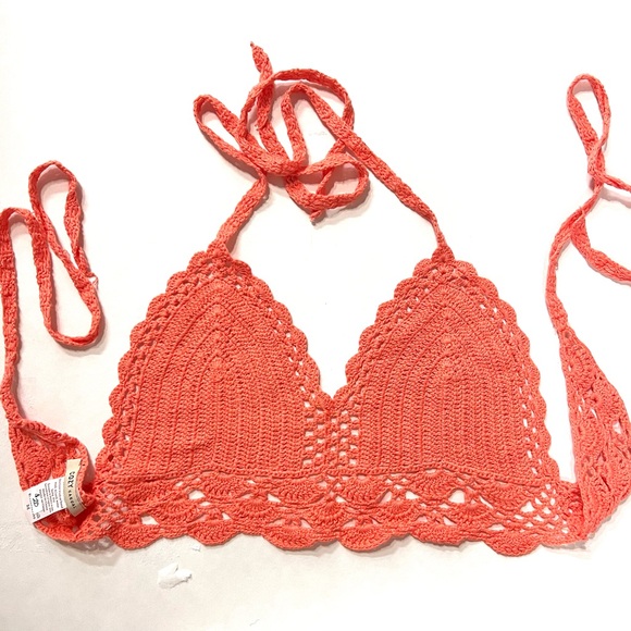 Crochet peach halter top Sz M & L - Picture 4 of 11